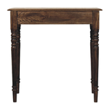Artisan Furniture Heritage Solid Mango Wood Writing Desk with Turned Legs & Drawer – Classic Grey Finish