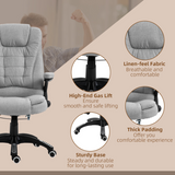 Executive Reclining Office Chair with Heated Massage, Padded Headrest – Height Adjustable Swivel Chair, Grey