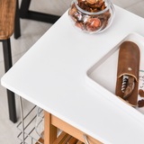 HOMCOM Multifunction Kitchen Island Trolley with Drawer, Side Racks & Castor Wheels – Brown