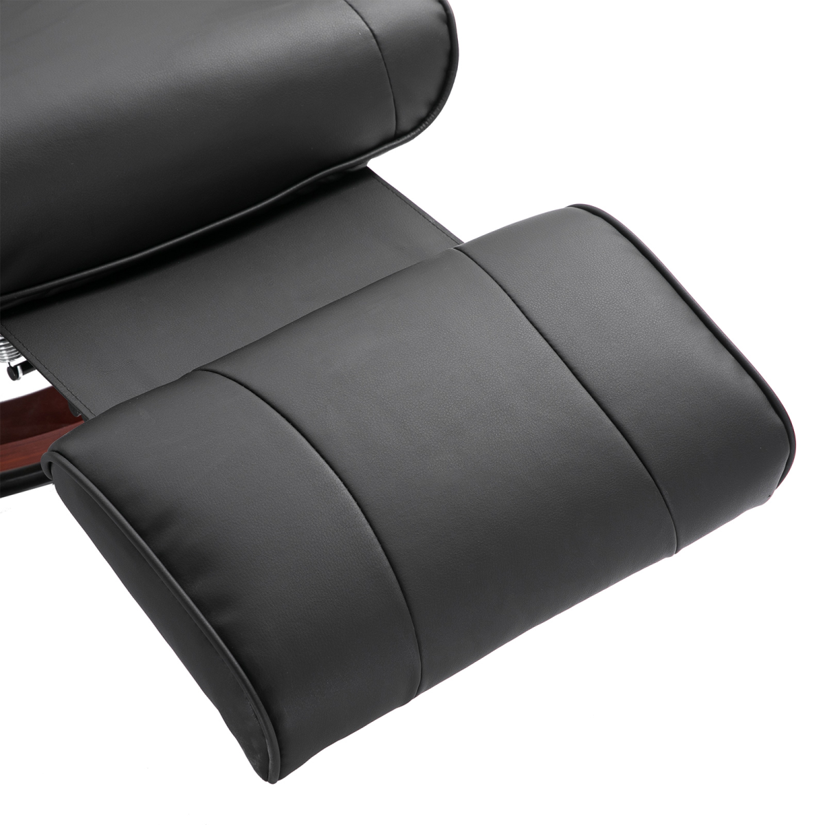 Black PU leather recliner armchair, front view