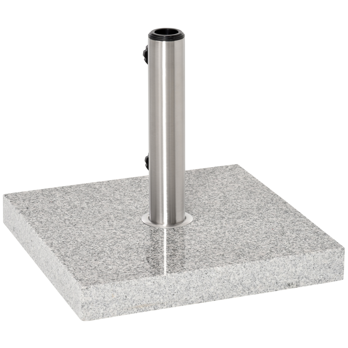 Outsunny 25kg Marble Umbrella Base with Wheels & Handle – Stabilising Parasol Stand, Hemp Grey