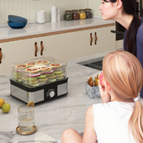 HOMCOM 5 Tier Food Dehydrator, 245W with Adjustable Temperature for Drying Fruit, Meat & Vegetables, Black