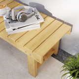 Outsunny 2-Seater Solid Fir Wood Garden Bench – Weather Resistant Outdoor Patio Seat with Foot Rest