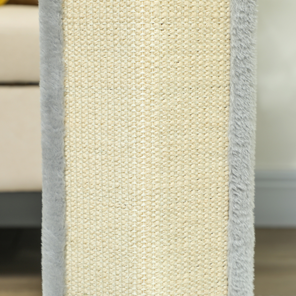 PawHut 56cm Corner Cat Scratching Post with Sisal Scratching Pad & Plush Covering – Space-Saving Scratcher, Grey