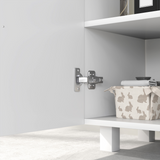 HOMCOM High Gloss Freestanding Under Sink Bathroom Cabinet with U-Shape Cut-Out and Middle Shelf – White
