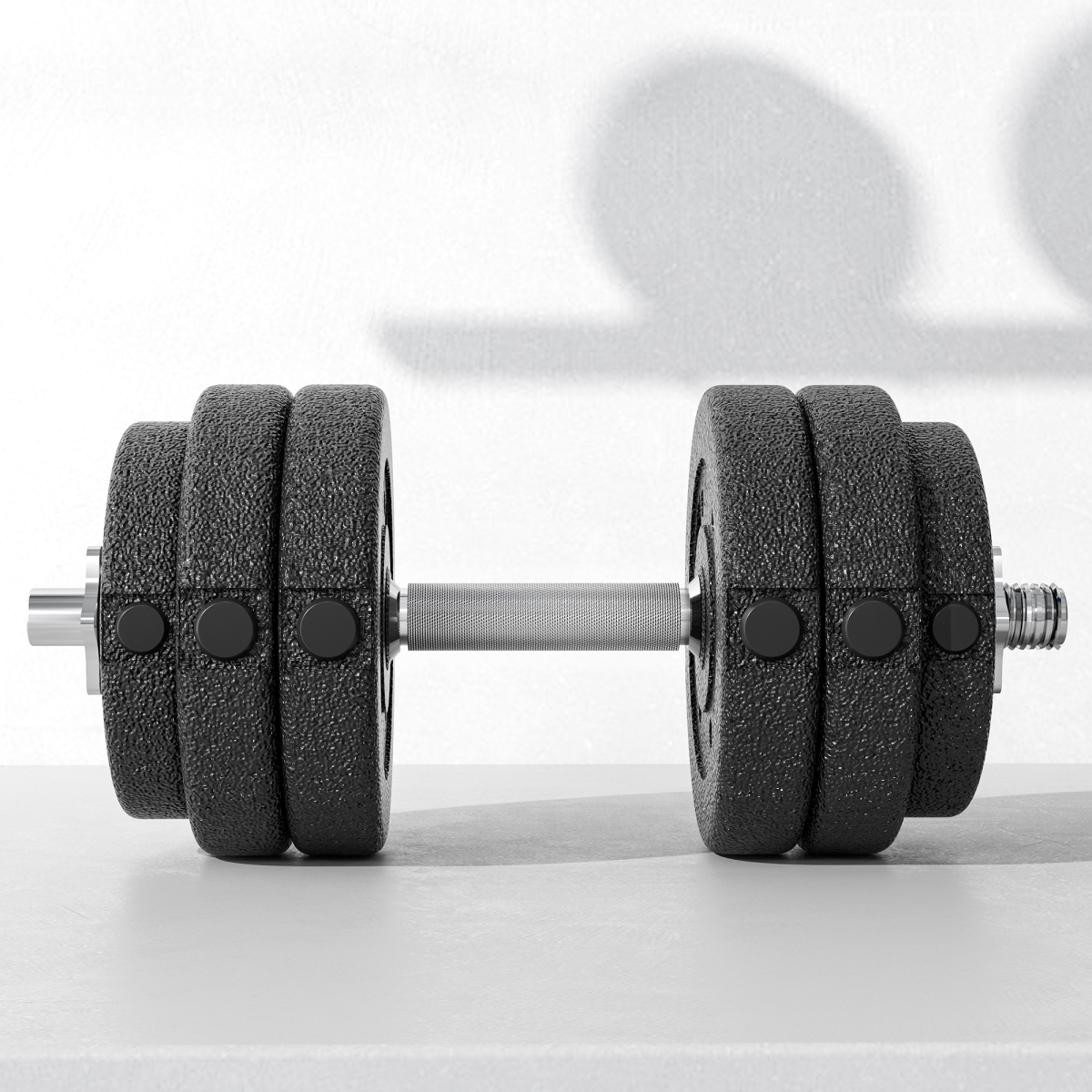 HOMCOM 30kg Adjustable Dumbbell Set with Connecting Rods & Non-Slip Grips – Home Gym Hand Weights, Black