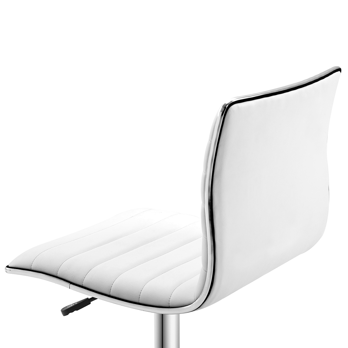 HOMCOM Armless Mid-Back Ergonomic Office Chair with 360 Swivel and Adjustable Height – PU Leather, White