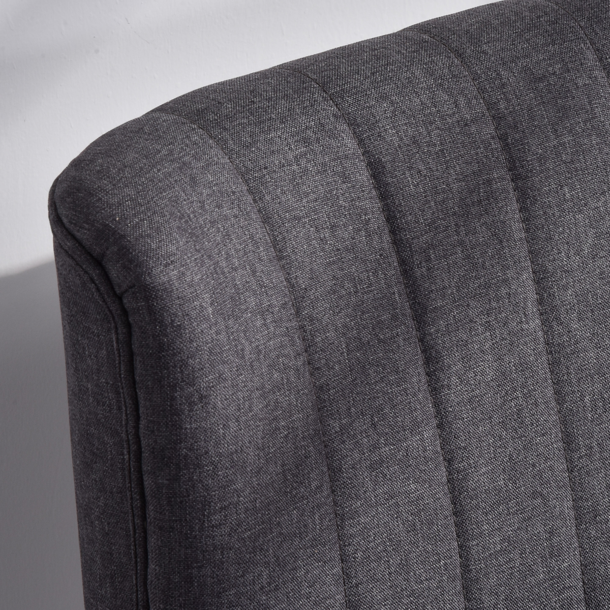 HOMCOM Modern 2-Seater Linen-Look Loveseat Sofa with Solid Wood Legs – Dark Grey