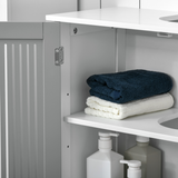 kleankin Modern Under Sink Cabinet with 2 Slatted Doors – Bathroom Vanity Storage Unit, White
