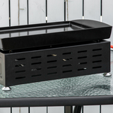 Outsunny Portable Gas Plancha BBQ Grill with 2 Stainless Steel Burners, 6kW – Non-Stick Hotplate & Grease Box