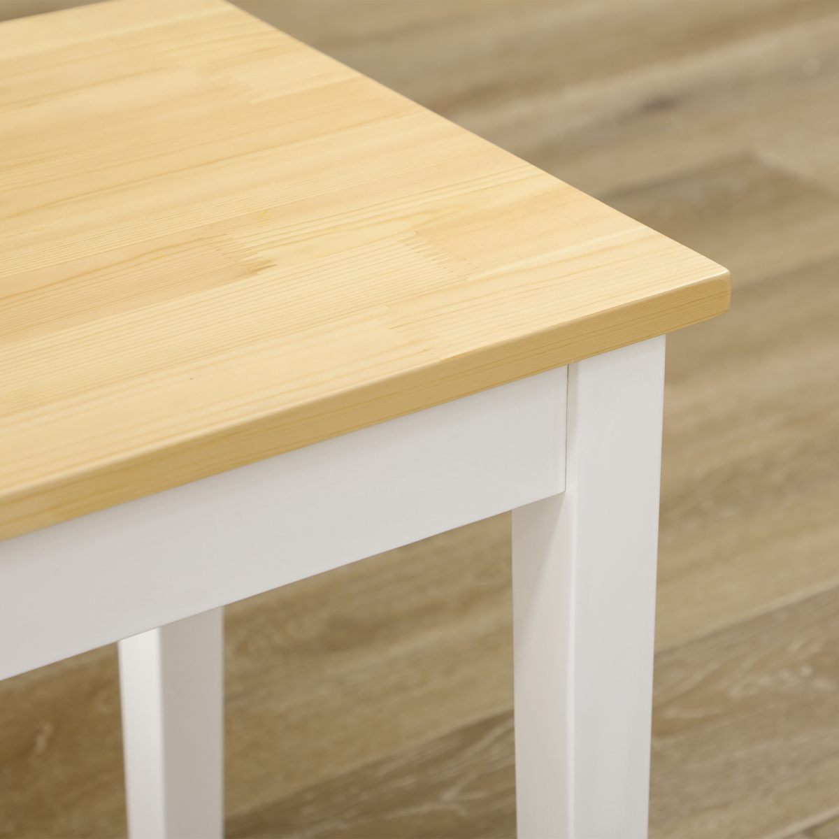 HOMCOM 2-Seater Wooden Dining Bench – Tuck-Under Seating for Dining Rooms & Hallways, Natural Wood Effect