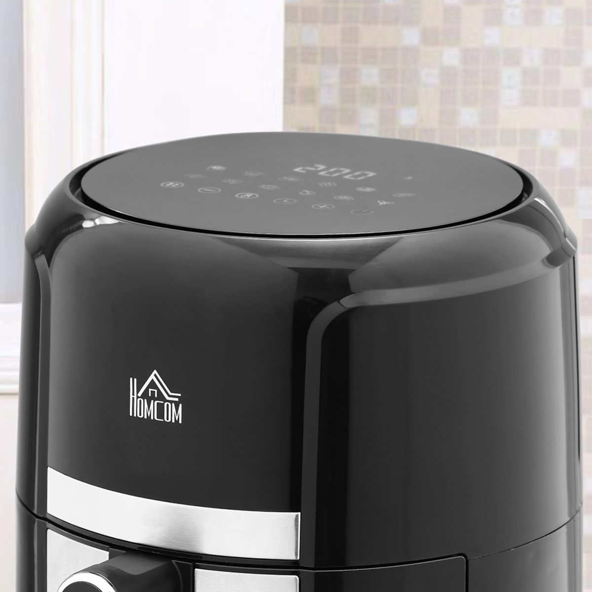 HOMCOM 1300W 4L Air Fryer with 12 Presets, Timer & Non-Stick Basket – Rapid Air Circulation Cooker