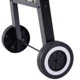 Outsunny Charcoal BBQ Grill with Side Shelf, Wind Shield & Wheels – Enamel Coated, 87 x 45 x 83cm, Black