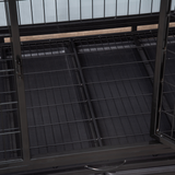 Pawhut Large Metal Dog Kennel Cage with Wheels & Crate Tray – Rust-Resistant Pet Crate, Black