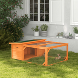 Wooden Rabbit Hutch with Run – Weather-Resistant Outdoor Small Animal House for Rabbits and Guinea Pigs