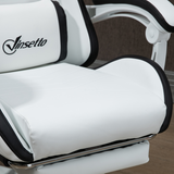 Vinsetto Reclining Racing Gaming Chair with Retractable Footrest & Faux Leather – Home Office, Black