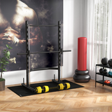 HOMCOM Adjustable Squat Rack with Pull-Up Bar & Barbell Bar – 10-Level Height, Home Gym Power Station