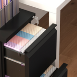 Vinsetto 2 Drawer Lockable Steel File Cabinet with Hanging Bar – Home Office Filing Storage, Black