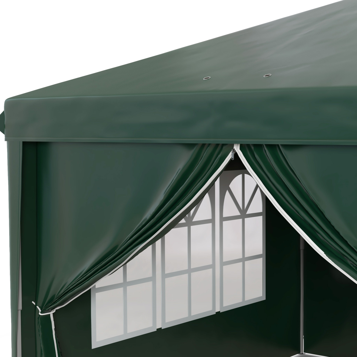 Outsunny 3 x 6m Pop-Up Gazebo Party Tent with 6 Removable Sidewalls & Carry Bag – Steel Frame Marquee, Green