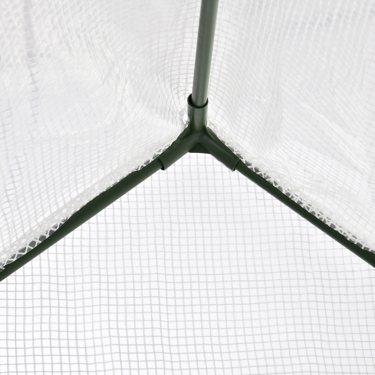 Outsunny Walk-In Greenhouse with Steel Frame, Roll-Up Window & Zipped Door, 180 x 100 x 165cm – White