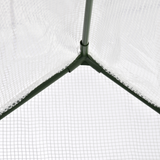 Outsunny Walk-In Greenhouse with Steel Frame, Roll-Up Window & Zipped Door, 180 x 100 x 165cm – White