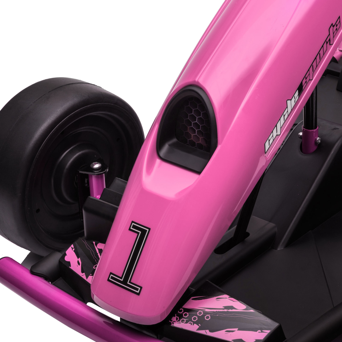 HOMCOM 24V Electric Go Kart for Kids with Music, Horn & Slow Start – Drifting Ride-On, Pink
