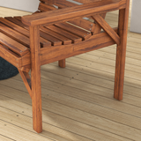 Outsunny Wooden Garden Love Seat Bench with Coffee Table & Parasol Hole – 2 Seater Fir Wood, Tan Brown