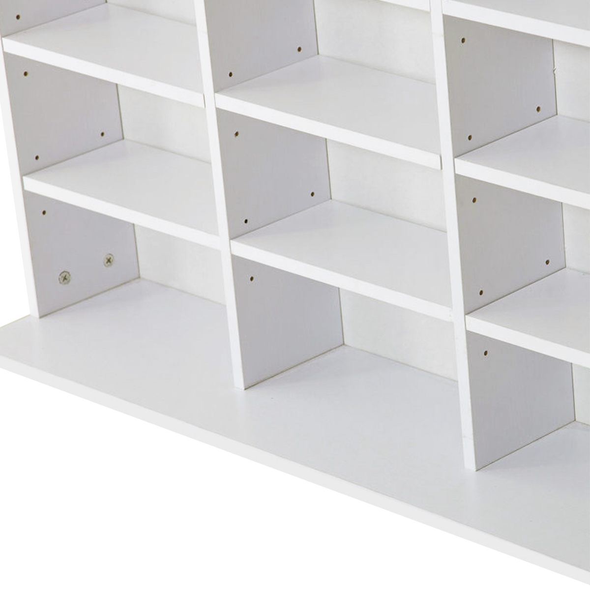 HOMCOM CD & DVD Media Storage Shelf Rack with Wooden Frame – Living Room Display Unit, White