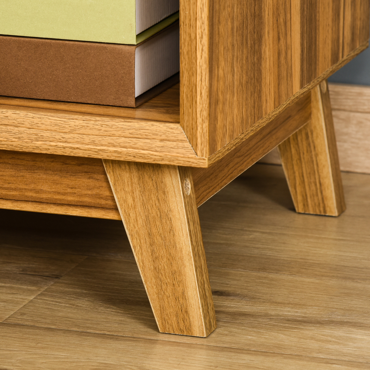 HOMCOM Bedside Table with Drawer & Bottom Shelf – Wood-Effect MDF Storage Organiser for Bedroom