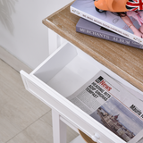 HOMCOM MDF Console Table with Wide Drawer and 2 Shelves – Hallway Storage Unit, White