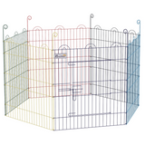PawHut Multicolour Pet Playpen with Door, 6 Shapeable Panels – Dog, Puppy and Small Animal Crate