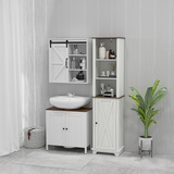 kleankin Tall Slim Bathroom Storage Cabinet with Door & Adjustable Shelves – Space-Saving Tallboy