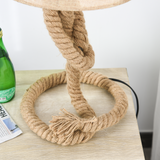 HOMCOM Hemp Rope Table Lamp with Linen Shade – Beige