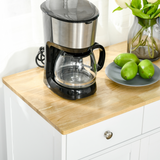 HOMCOM Rubberwood Top Kitchen Island Cupboard with Adjustable Shelf – Kitchen Storage and Side Cabinet