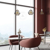 LEDSone Vintage Diamond Hemp Rope Lampshade with Reducer Ring – Metal Cage Pendant Light Shade, Black
