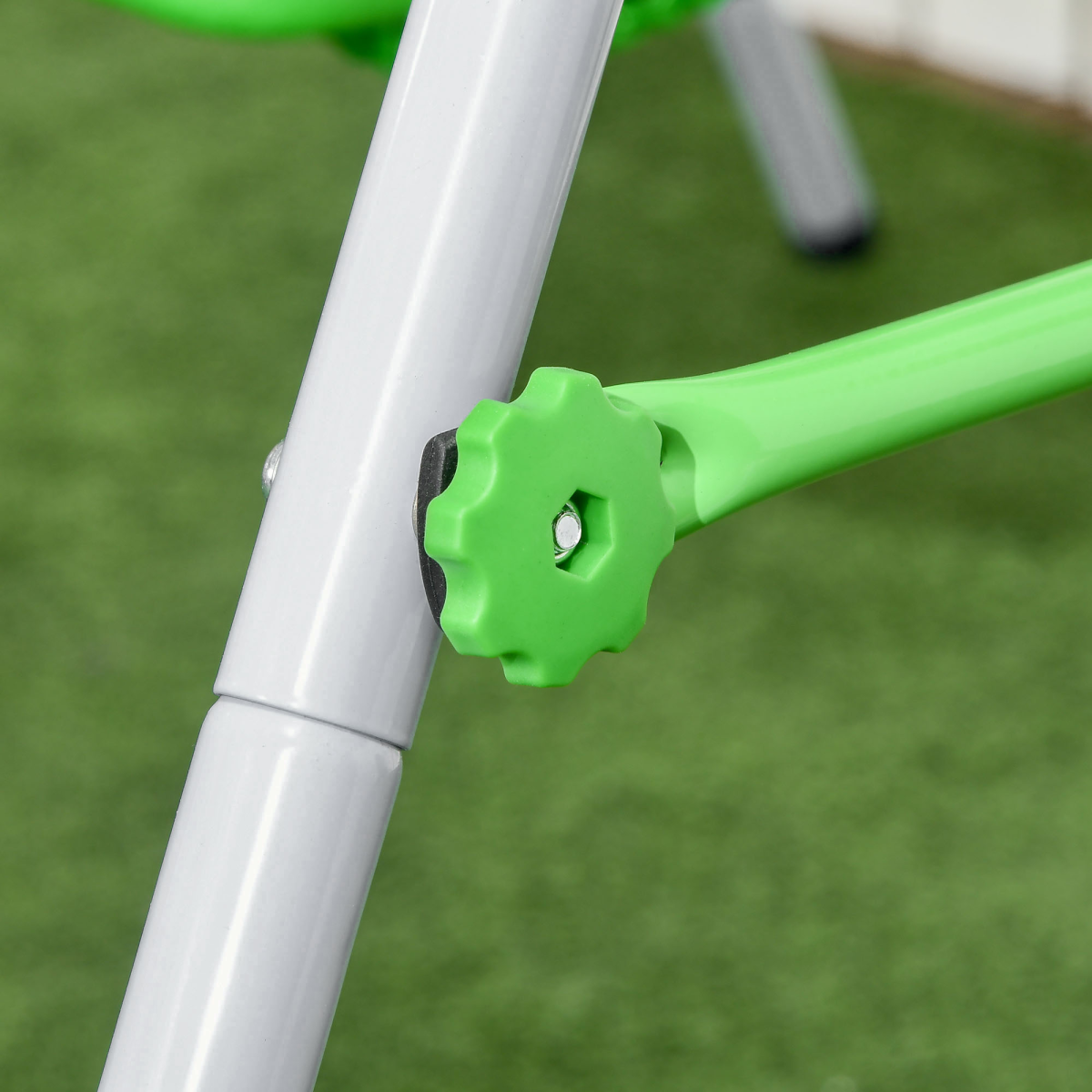 Outsunny Nursery Swing with Safety Seat Belt and Back Support, Powder-Coated Steel – Indoor & Outdoor, Green