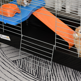 Pawhut 89cm Small Animal Cage with Lockable Wheels, Platform & Ramp – Rabbit, Ferret & Chinchilla Home, Black