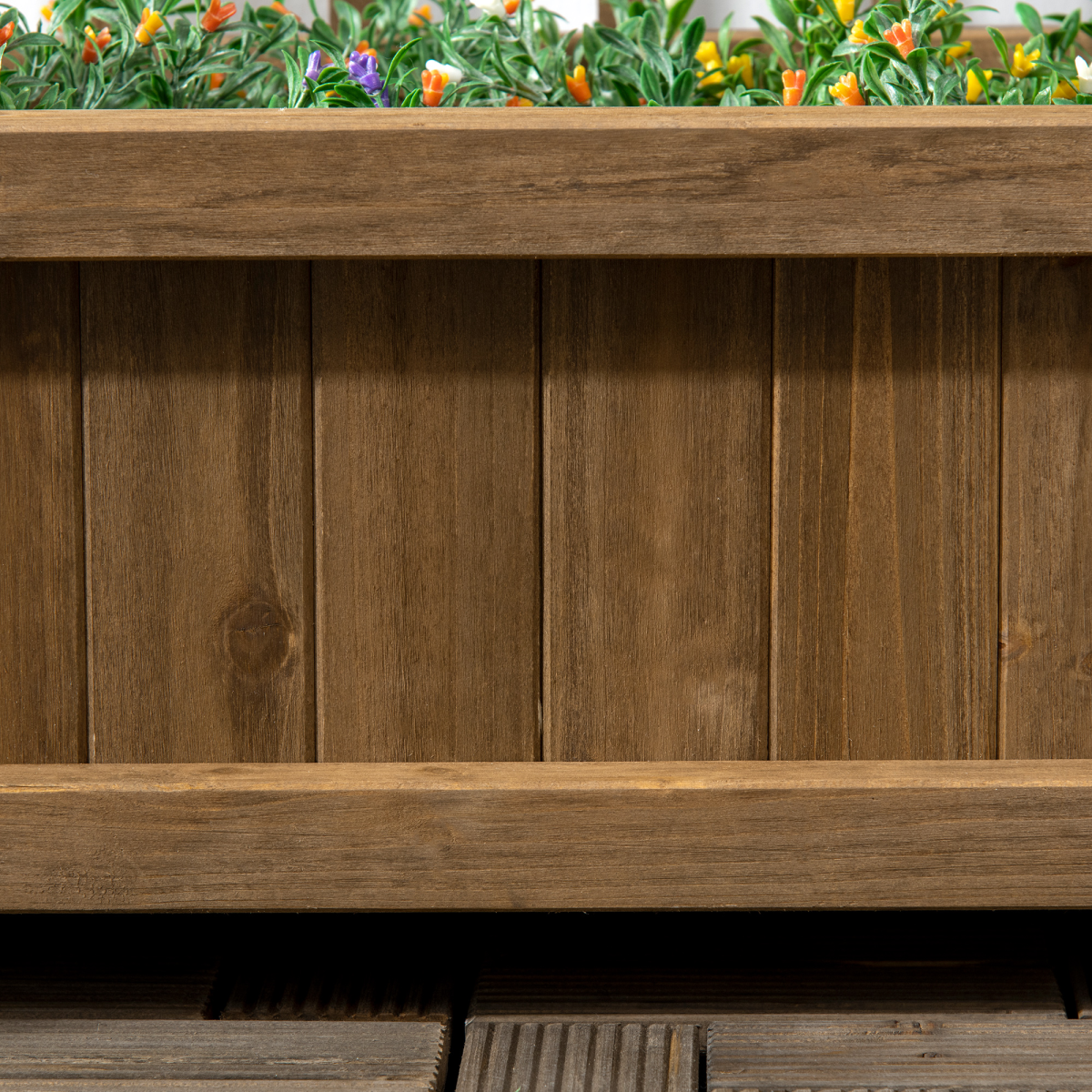 Outsunny Brown Garden Planter with Climbing Trellis – Indoor Outdoor Plant Support for Vines