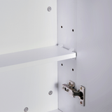 HOMCOM Wall-Mounted Mirror Cabinet with Adjustable Shelves – Bathroom Storage, 60 x 75cm