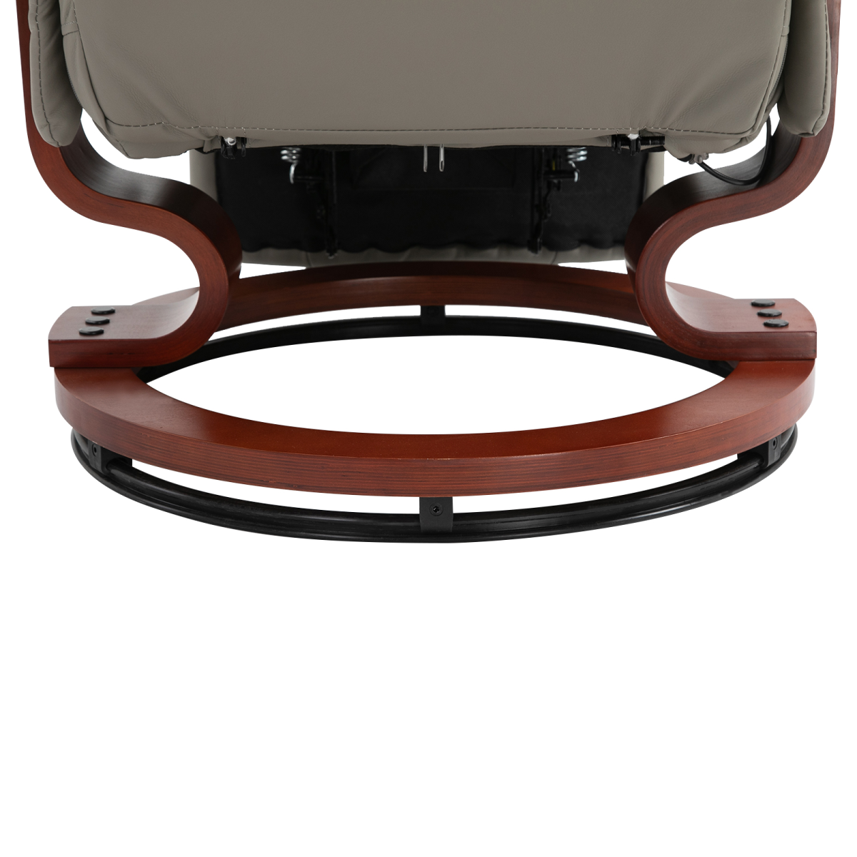 Grey PU leather recliner armchair, front view