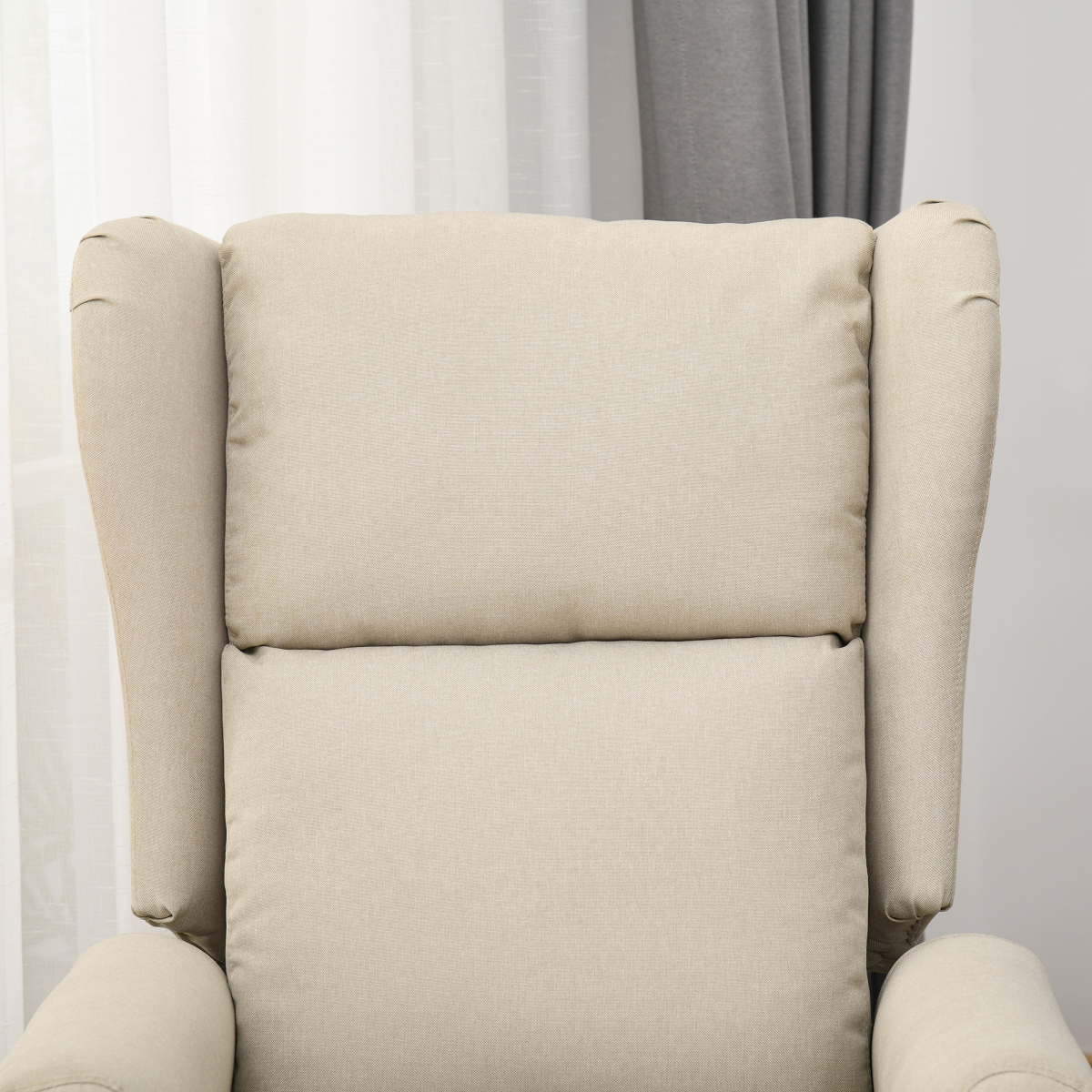HOMCOM Power Lift Fabric Recliner Armchair with Remote Control – Motor-Assisted Riser Chair, Beige