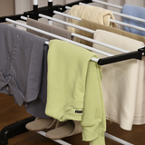 HOMCOM Foldable 3-Tier Clothes Drying Rack with Wheels and Brakes – Steel Garment Airer, Black