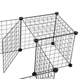 Pawhut 12-Panel Metal Wire Pet Playpen with Non-Slip Connectors – DIY Small Animal Fence, Black
