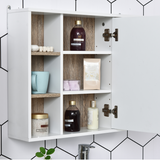 HOMCOM Wall Mounted Bathroom Cabinet with Mirrored Door and Adjustable Shelf – Space-Saving Storage