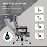 Vinsetto 6-Point Vibration Massage Office Chair with Heating & Remote – Microfibre Swivel Chair, Grey