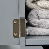 HOMCOM Tall Slimline Bathroom Storage Cabinet with Open Shelves, Cupboard and Drawers – Anti-Tipping Design, Grey