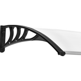 Outsunny Clear Polycarbonate Curved Awning with Black Bracket, 120cm – Door & Window Canopy, UV Protection