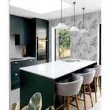Arthouse Chalky Tropical Vinyl Wallpaper with Delicate Foliage – Paste the Wall Feature Wall, Soft Navy