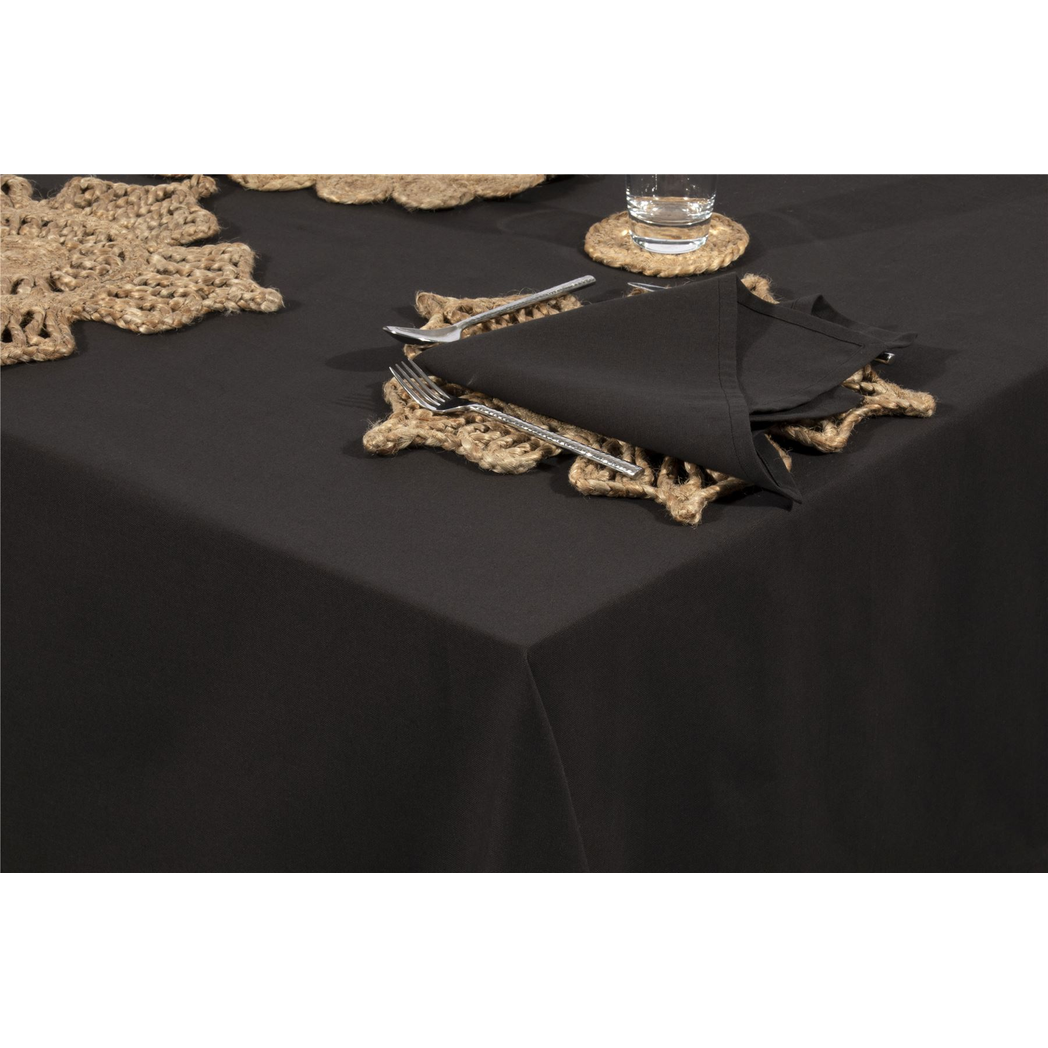 Avon 100% Cotton Tablecloth, 240 x 140cm – Formal & Occasional Dining Table Linen, Black