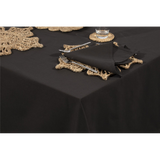 Avon 100% Cotton Tablecloth, 240 x 140cm – Formal & Occasional Dining Table Linen, Black
